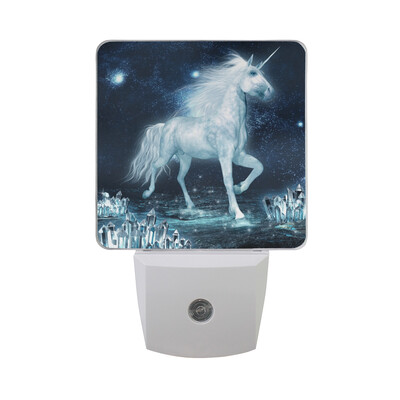 

ALAZA LED Night Light With Smart Dusk To Dawn SensorUnicorn Under Moon Plug In Night Light