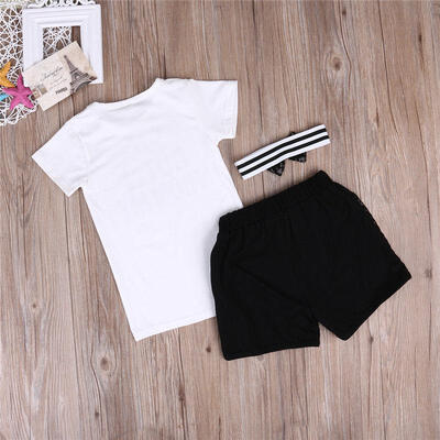 

Toddler Kids Girls Boys Tops T-shirt Sequins Pants Shorts Outfits Clothes US