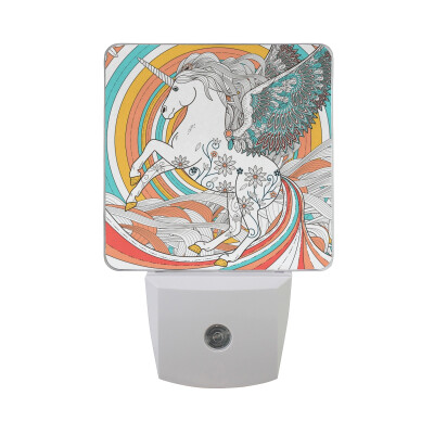 

ALAZA LED Night Light With Smart Dusk To Dawn SensorMystical Unicorn Plug In Night Light