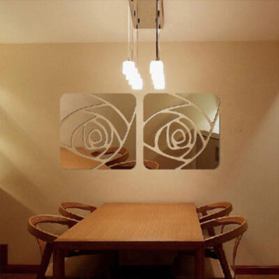 

Modern Rose Mirror Removable Decal Art Mural Wall Sticker Home Room DIY Decor