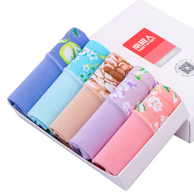 

Jingdong Supermarket Antarctic women underwear printed underwear women 5 loaded elastic cotton triangle women underwear NF15X23202-5