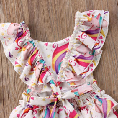 

Cute Kid Baby Girls Unicorn Backless Romper Bodysuit Jumpsuit Outfit Clothes Set