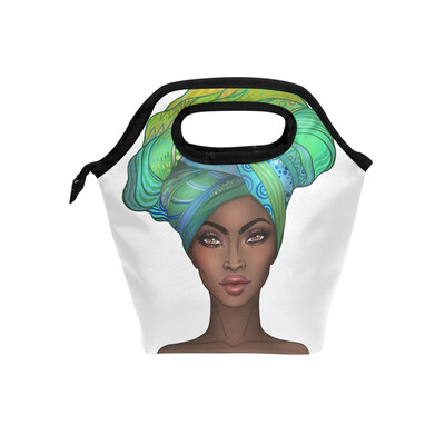 

Lunch Bag Tote Bag African American Woman Travel Picnic Organizer Lunch Holder Handbags Lunch Bag Box