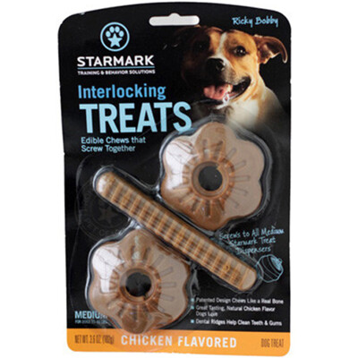 

Starmark dog snack toy for dog play alone with spatial shape molar rod chicken flavor