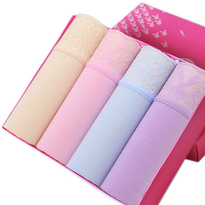 

Playboy PLAYBOY 5668 Ladies Underwear 4 Gift Box Leggings Lingerie Lace Sweet Ladies breathable underwear Mixed color