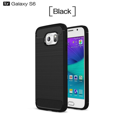 

Fivice Samsung Galaxy S6 case Luxury brushed carbon fiber TPU soft shell