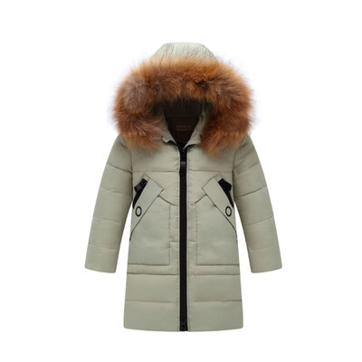 

Girls clothing warm Down jacket for girl clothes 2018 Winter Thicken Parka real Fur Hooded Children Outerwear Coats