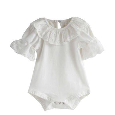 

Cotton Newborn Baby Girls Short Sleeve Lace Bodysuit Romper Jumpsuit Clothes J