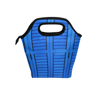

Insulated Lunch Tote Bag Blue Door Travel Picnic Lunch Handbags Portable Zipper Lunch Bag Box