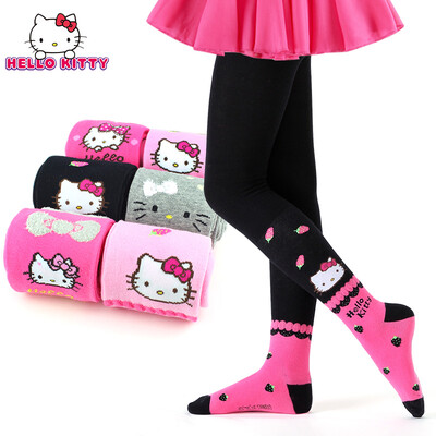 

HelloKitty childrens pantyhose girls leggings cotton cute baby socks spring&autumn girls dance socks KT8018-1 pink rose 100