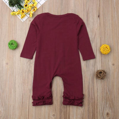 

Flower Newborn Baby Girl Ruffle Romper Bodysuit Jumpsuit Outfit Clothes 0-18M