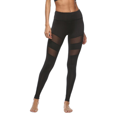 

Womens High Waist Yoga Pants Leggings Stretchy Mesh Panel Fitness Pants with Hidden Pocket