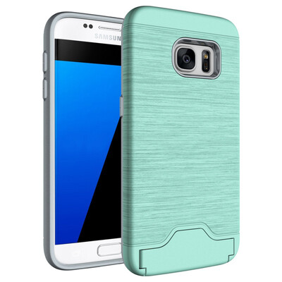 

Fivice Samsung S7 Case TPU all-inclusive anti-drop brushed card with bracket mobile phone case