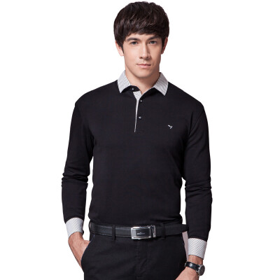 

Qipai (SEVEN) Men's T-shirt men's cotton solid color leisure POLO shirt 111T50090 09 black 165