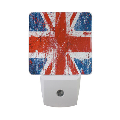 

ALAZA LED Night Light With Smart Dusk To Dawn SensorUnion Jack Quotes Illustration Plug In Night Light