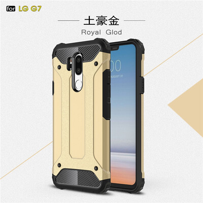 

Fivice LG G7 case Luxury Silicone Diamond Armor PC Hard Shell Phone Case