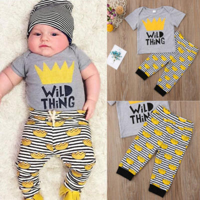 

Newborn Infant Baby Boy Girl Outfit Top T-shirt Pants Leggings Clothes Set Cute