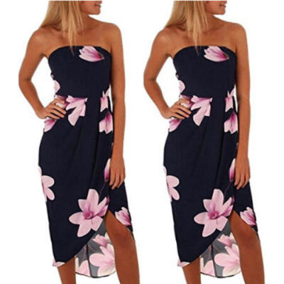 

Summer Womens Floral Bodycon Dress Sleeveless Long Cocktail Clubwear Sundress