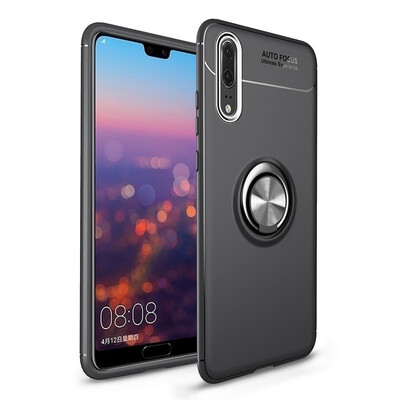 

Fivice Huawei P20 case TPU metal ring shell magnetic bracket soft shell