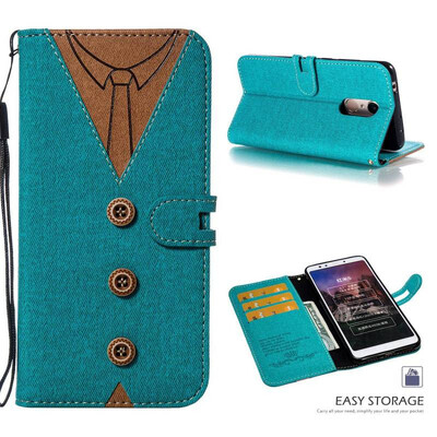 

MOONCASE Millet red rice 5 stitching embossed mens leather case - green