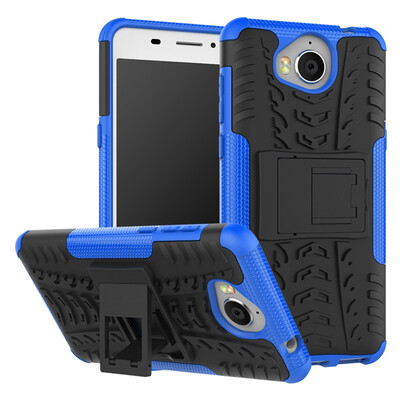 

Fivice Huawei Y5 2017 Case TPU anti-fall tire pattern back clip bracket phone case