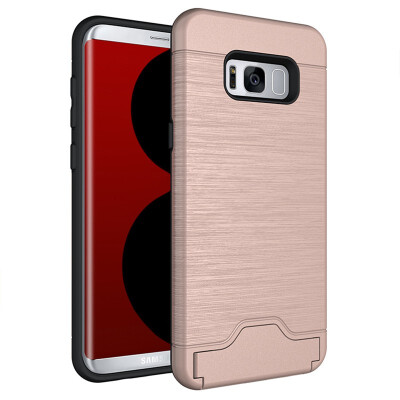 

Fivice Samsung S8 Plus Case TPU all-inclusive anti-drop brushed card with bracket mobile phone case