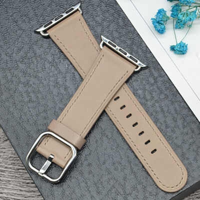 

Kebitt Leather Band for Apple Watch Series 4 3 2 1 38mm 42MM 40mm 44MM Replacement Watch Strap iWatch Band Steel Buckle