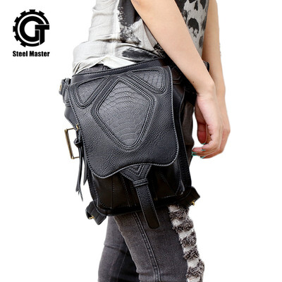 

Steel Master Steampunk Bag Womens Waist Bags Shoulder Messenger Bag Multi-Function Leather Bag