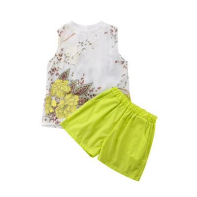 

Newborn Baby Boy Girl Outfits Clothes Floral Sleeveless Tops Pants 2pcs Set