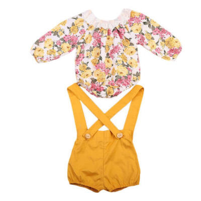 

Newborn Baby Girls RomperShort Pants Jumpsuit Playsuit Flower Clothes USA