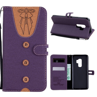 

MOONCASE Samsung Galaxy S9 stitching embossed womens leather case - purple