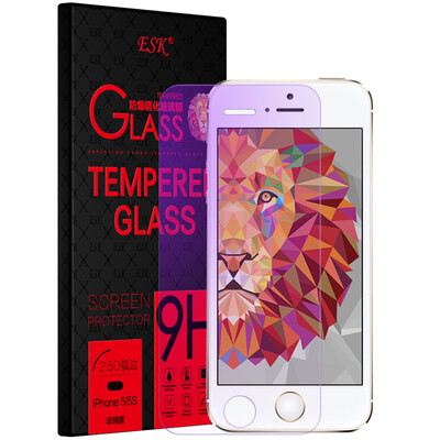 

Закаленное стекло ESK для iPhone 6/6s/5S/5C/5 анти блю-рей+дугообразные углы