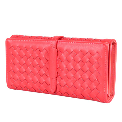 

NEW 2016 Fashion Knitting Clutch Woven deisgn long wallets handmade Women plaid Knitting pattern Females Brand Lady Brand purse