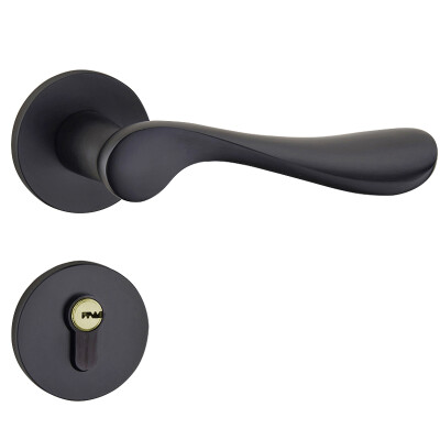 

Yuhuaze Modern Simple Room Interior Locked Space Aluminum Bedroom Door Lock Bathroom Door Handle Universal Black