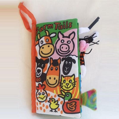 

Baby Toddler Kid Farm Tails Crinkle Charming Fabric Cloth Book Development Toy