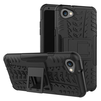 

Fivice LG Stylus Q6Q6 plus Case TPU anti-fall tire pattern back clip bracket phone case