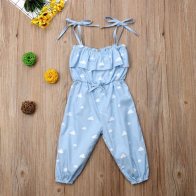 

Newborn Kids Baby Girls Sleeveless Strap Flowers Romper Jumpsuit Bodysuit Outfit