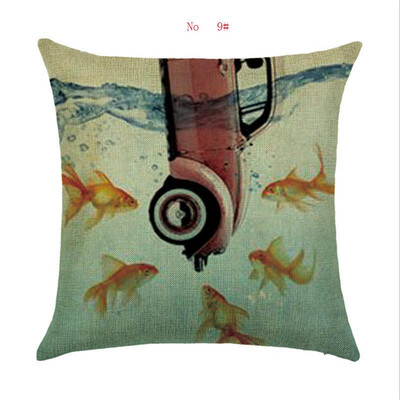 

45cm45cm A retro bus linencotton throw pillow covers couch cushion cover home decorative pillows