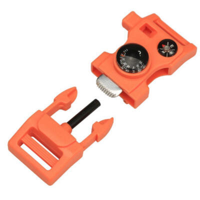 

EDC Side Buckle Whistle Compass Flint Fire Starter Scaper For Paracord Bracelet