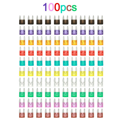 

100pcs Mini Blade Fuses Auto Car Truck Assortment Fuse Kit with Box 2A 3A 5A 10A 15A 20A 25A 30A 35A 40A