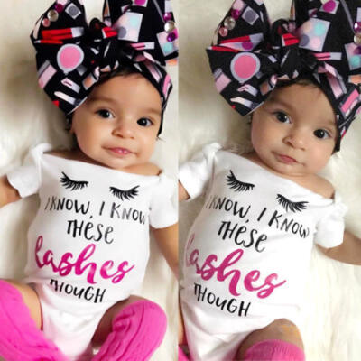 

Newborn Baby Girls Short Sleeve Romper Bodysuit Outfits Clothes Summer