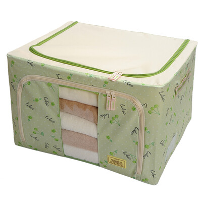 

Space Premium Large Reinforced Double Window Baina Finishing Box Features Printed Oxford Cloth Storage Box Cherry Green Large One Pack 66L
