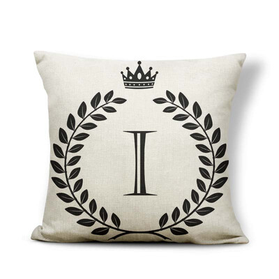 

Alphabet Letter A-Z Cushion Covers Family Initial King Queen Crown Pillow Case School Home Gifts Toss Pillow Large Cotton Linen