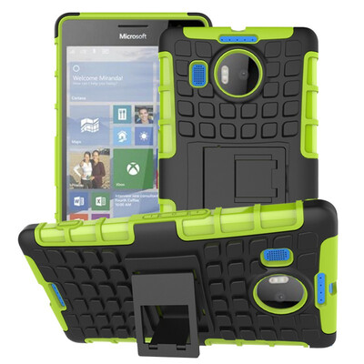 

Fivice Nokia Lumia 950XL Case TPU anti-fall tire pattern back clip bracket phone case