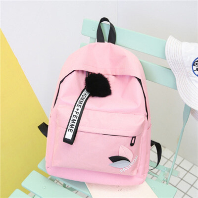 

Canvas Hair Ball Large Capacity Backpack Korean Edition New Pattern Printing Womens Shoulder Bag Travel Shopping Backpack