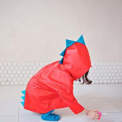 

Cute Small Dinosaur Waterproof Polyester Rain Coat Boy Children Girls Windproof Poncho Kindergarten Student Baby Raincoat