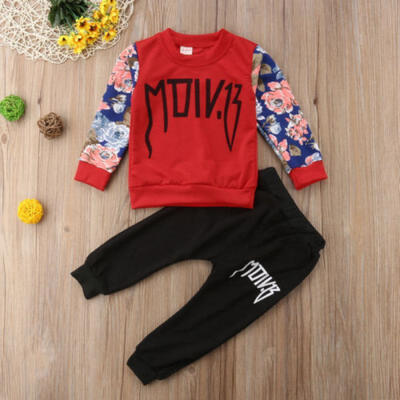

Newborn Baby Boys Girl Long Sleeve T-shirtCasual Long Pants Outfit Clothes