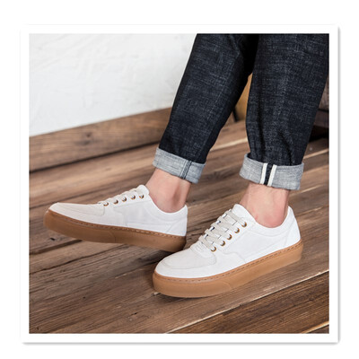 

2018 leather low mens thick bottom shoes retro Korean version of the trend of the wind low help tooling mens shoes wild England