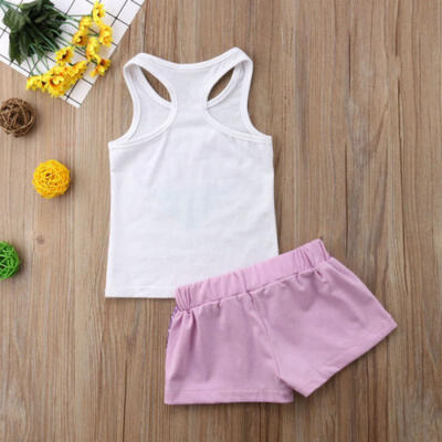 

Little Mermaid Baby Girl Infant VestShorts LOVE HEART Print Outfits Sets Summer