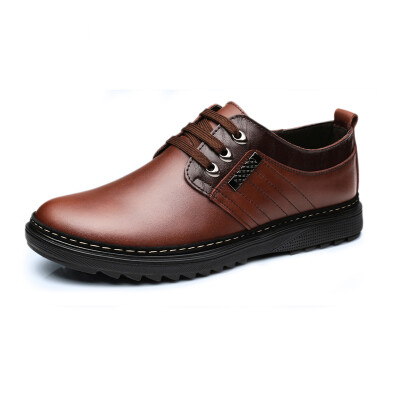 

Men's business casual and comfortable rubber sole leather shoes lace